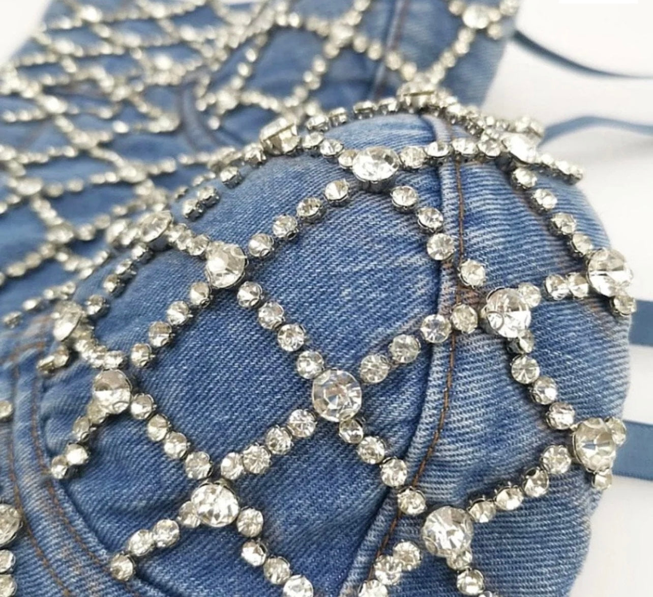 SALE- RHINESTONE BUSTIER CROP TOP