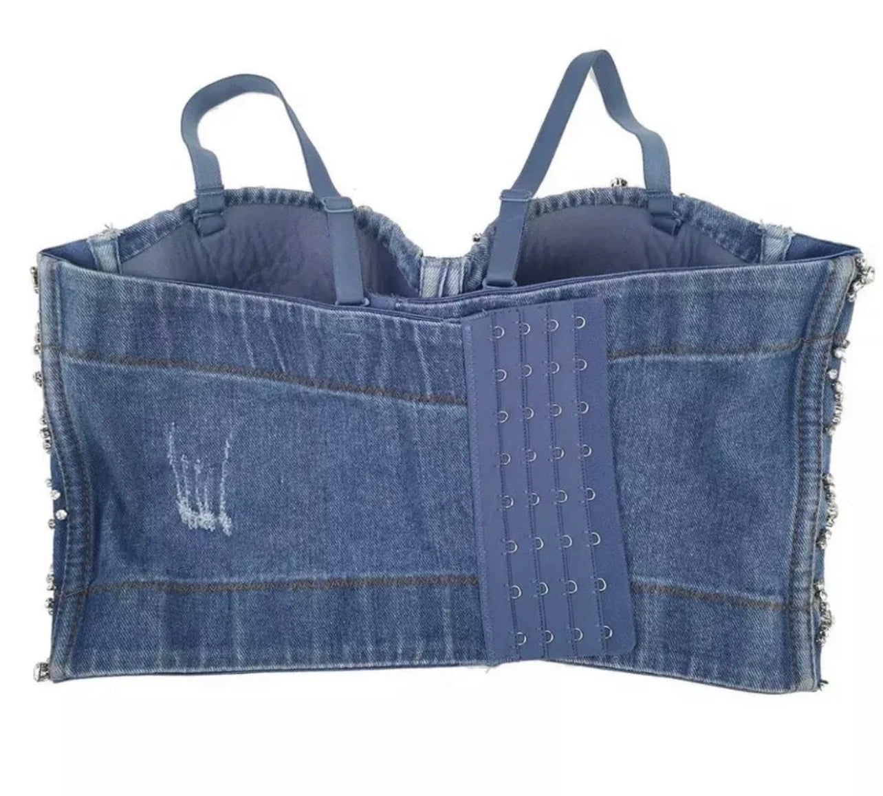 SALE- RHINESTONE BUSTIER CROP TOP