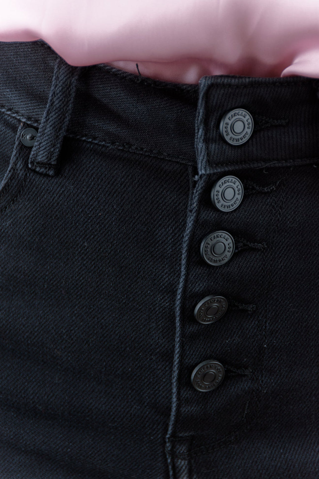 BLACK BUTTON-UP HIGH RISE BELLS