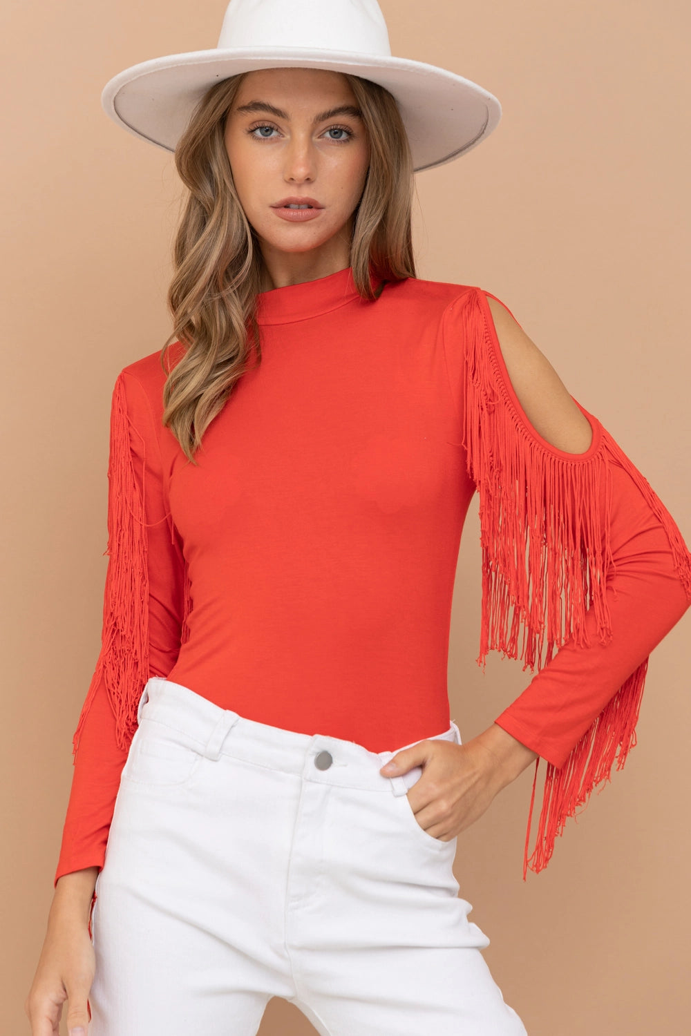 Red Hot Fringe Bodysuit