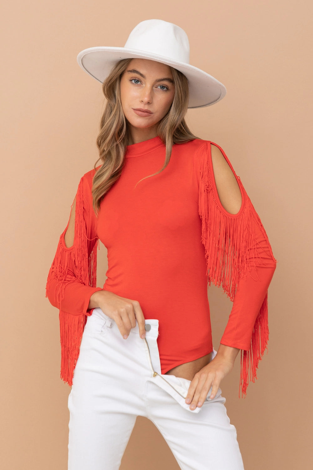 Red Hot Fringe Bodysuit